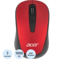 Мышь компьютерная Acer OMR136 красный  (1000dpi/WLS/USB/3кн (ZL.MCEEE.01J)