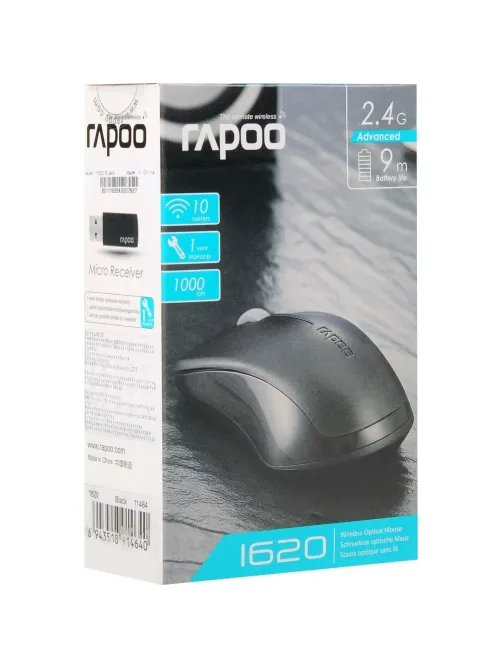 Мышь компьютерная RAPOO беспроводная 1620, цвет - черный