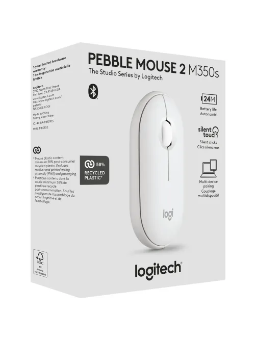 Мышь компьютерная Logitech беспр. M350S Pebble 2 BT TONAL WHITE 910-007013