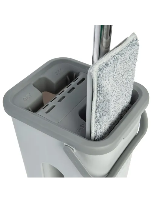 Набор для уборки швабра плокая с ведром для отжима Compact 2, Home Queen