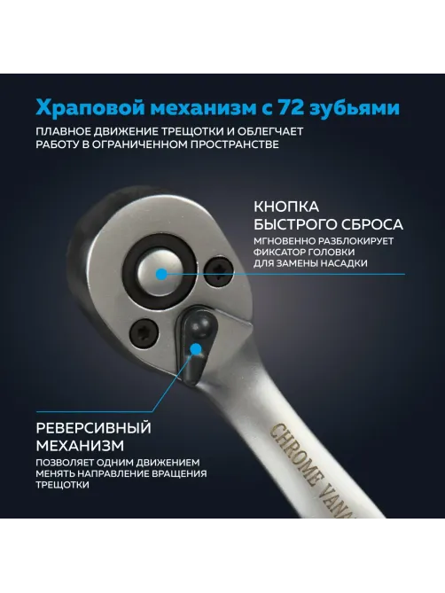 Набор инструмента TOPFORT 55 предметов 1/4 и 1/2