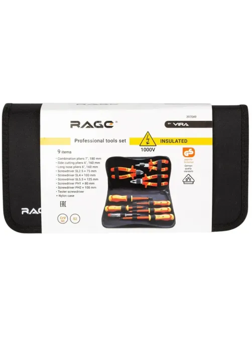 Набор диэлектрического инструмента VDE 9 пр. RAGE by VIRA 397049