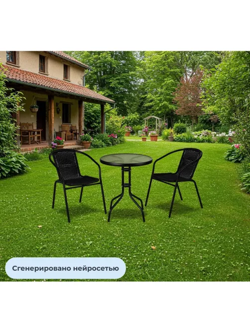Набор мебели BN_UH_Комус Мебель Patio Стол +2 стул черный
