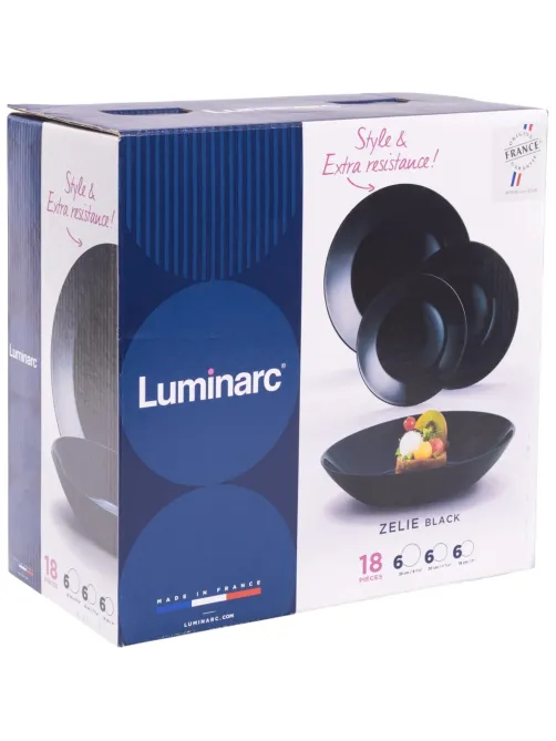 Набор посуды  ZELIE BLACK 18 предметов 6 персон