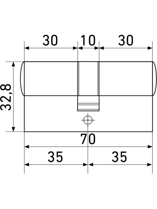 Замок врезной УЗК_Мех.цилин Стандарт MAX 70 35х35 SN5кл перф.кл/кл.мат.ник