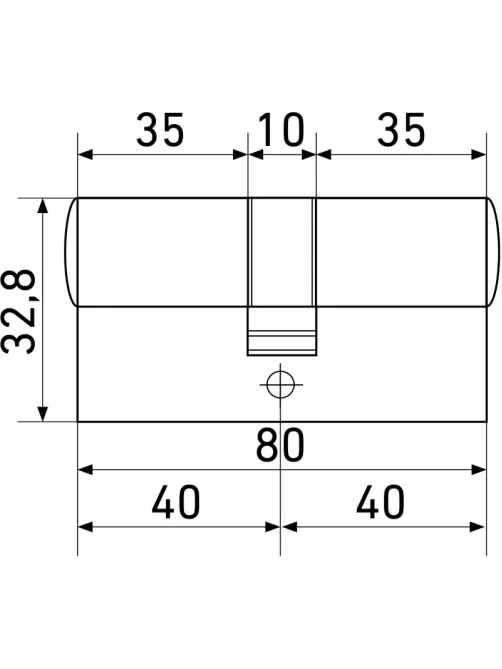 Замок врезной УЗК_Мех.цилин Стандарт MAX 80 40х40 SN5кл перф.кл/кл.мат.ник