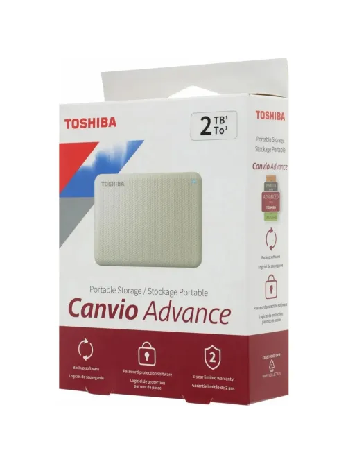 Портативный HDD Toshiba 2TB HDTCA20EW3AA Canvio Advance 2.5 USB 3.0, Белый