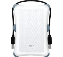 Портативный HDD Silicon Power Armor A30 1 TB USB 3.2, белый, резина