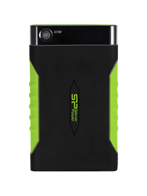 Портативный HDD Silicon Power Armor A15 2Tb/2.5/Черн/Зел(SP020TbPHDA15S3K)