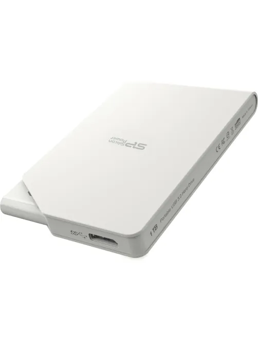 Портативный HDD Silicon Power Stream S03 1 TB USB 3.2, белый, пластик
