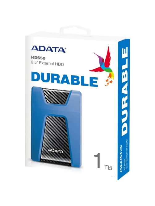 Портативный HDD ADATA HD650 1Tb 2.5, USB 3.1, синий, AHD650-1TU31-CBL