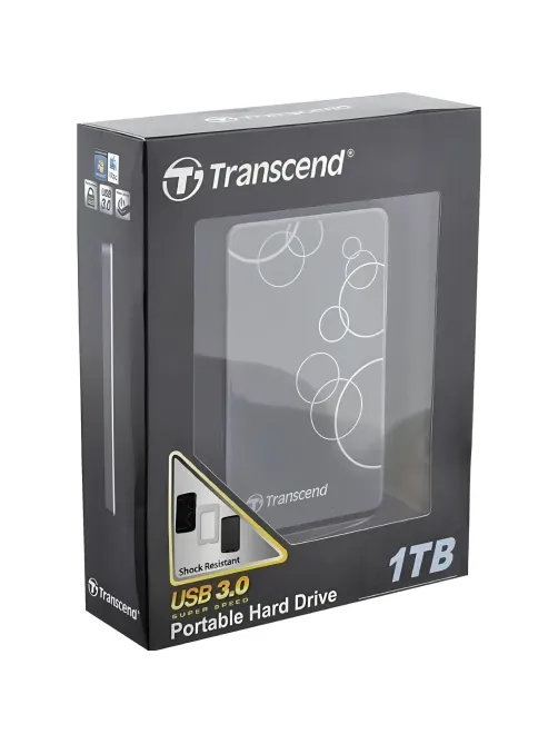 Портативный HDD Transcend StoreJet 25A3 1Tb 2.5, USB 3.1, черн, TS1TSJ25A3K