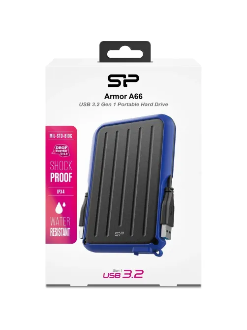 Портативный HDD Silicon Power Armor A66 5 TB USB 3.2, синий, черный