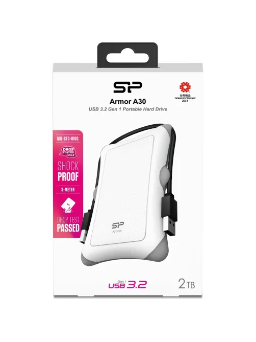 Портативный HDD Silicon Power Armor A30 2 TB USB 3.2, белый, резина