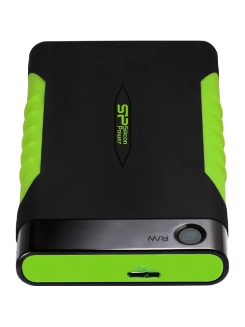 Портативный HDD Silicon Power Armor A15 2Tb/2.5/Черн/Зел(SP020TbPHDA15S3K)