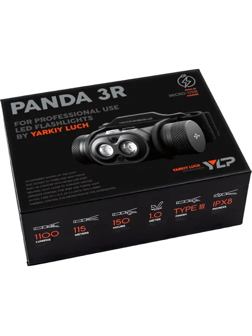 Фонарь налобный ЯРКИЙ ЛУЧ YLP PANDA 3R