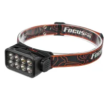 Фонарь налобный FOCUSray 1300 8 диодов,акку 18650 встр,1200мАН,3,7V  890118