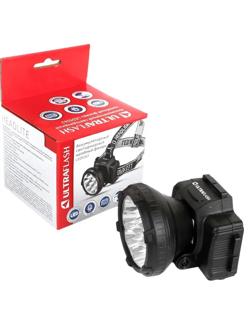 Фонарь налобный Ultraflash 9LED,акк220,0,5Ач