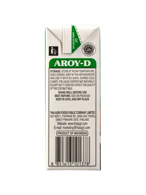 Напиток растительный Aroy-D молоко кокосовое, жирность 17-19%, 0,25л