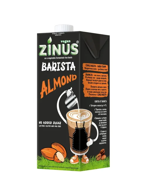 Напиток растительный Zinus Barista миндальный ультрапастеризованный 1л