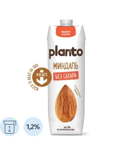 Напиток растительный Planto миндальный без сахара 1,2% 1л