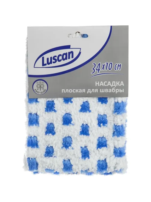 Насадка МОП Luscan 34х10см, микрофибра, кнопки