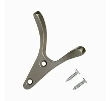 Вешалка настенная УЗК_Крючок двухрожковый StahlBuro 206SN(16164)мат.никель