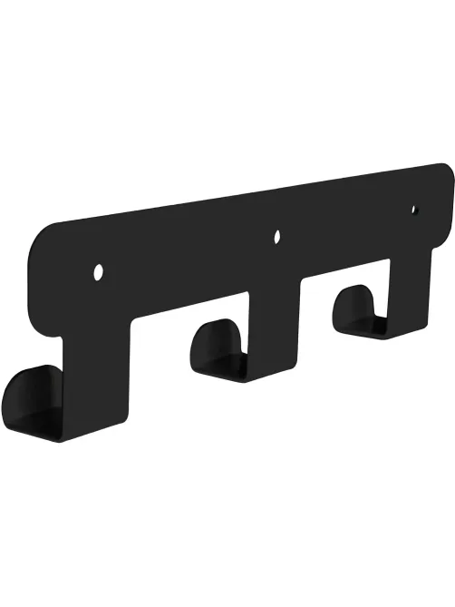 Вешалка настенная РЭ_H1031B, прямой гиб,3 крючка,черный (611040)