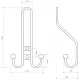 Вешалка настенная УЗК Крючок трехрожковый StahlBuro208 A AB(16107),ст.брон