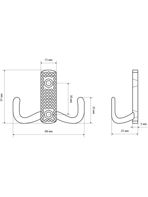 Вешалка настенная УЗК Крючок двухрожковый StahlBuro 011 B AB(16127),ст.брон