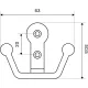 Вешалка настенная УЗК_Крючок двухрожковый StahlBuro 308 CP (16130) хром