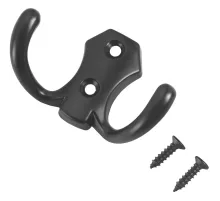 Вешалка настенная УЗК_Крючок двухрожковый StahlBuro 306 B BL(16172)мат.чер