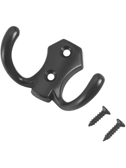Вешалка настенная УЗК_Крючок двухрожковый StahlBuro 306 B BL(16172)мат.чер