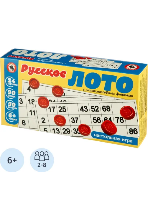 Настольная игра Лото русское с пласт. Бочонками, 52154