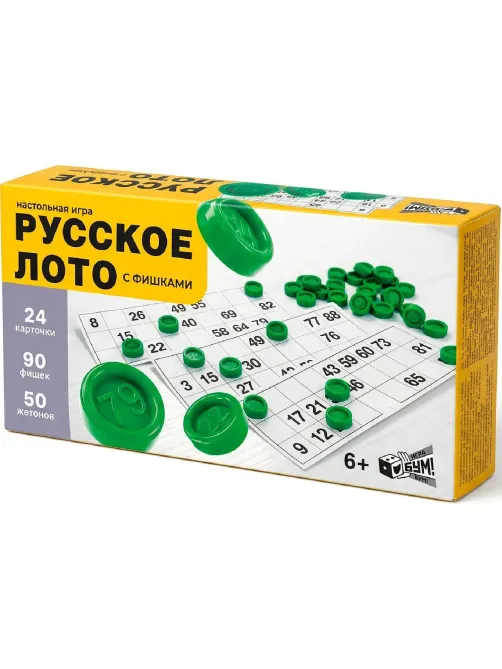 Настольная игра Лото русское с пласт. Бочонками, 52154