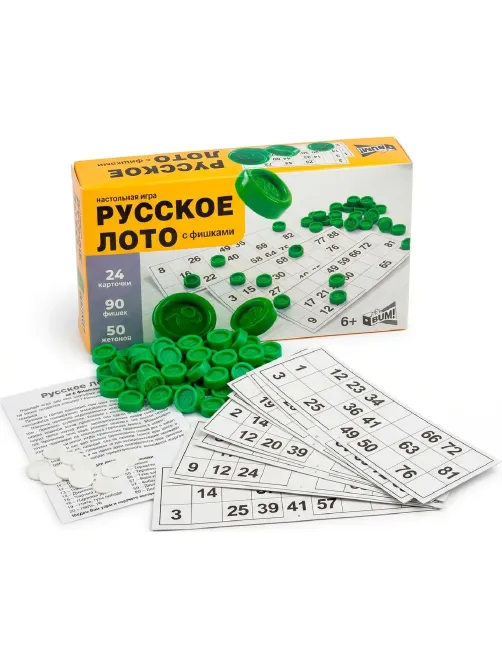 Настольная игра Лото русское с пласт. Бочонками, 52154