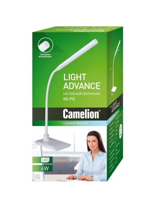 Светильник Camelion KD-792 LED, черный, 4 ур.ярк.,