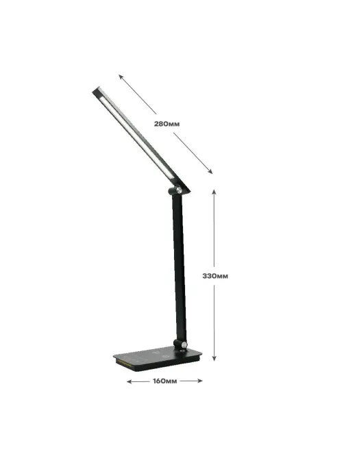 Светильник Ultraflash UF-834 C02 черн (Led настол, 8Вт, 5 ССТ, ночник, Зар)