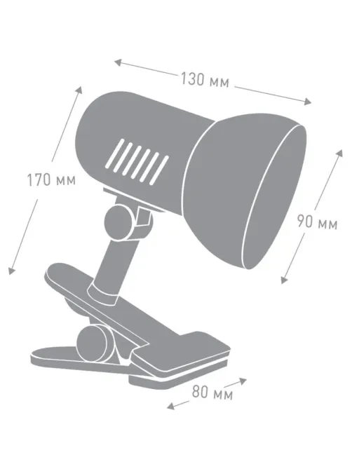 Светильник Camelion H-035 прищепка черный Е27 60W