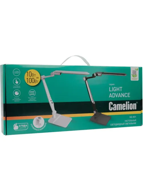 Светильник Camelion KD-831 C02 черн, 10 Вт, LED