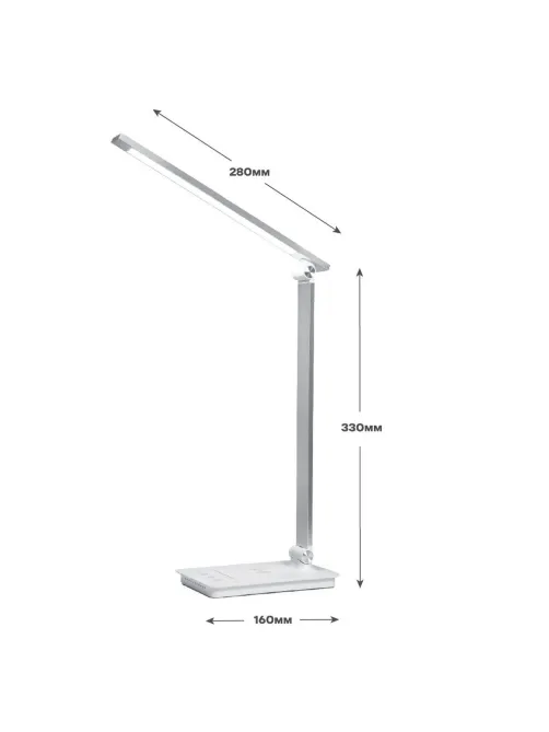 Светильник Ultraflash UF-834 C01 бел (Led настол, 8Вт, 5 ССТ, ночник, зар.)