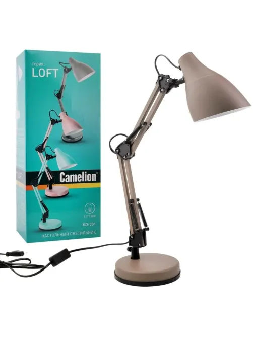 Светильник Camelion KD-331 C26 тауп, 40 Вт, Е27