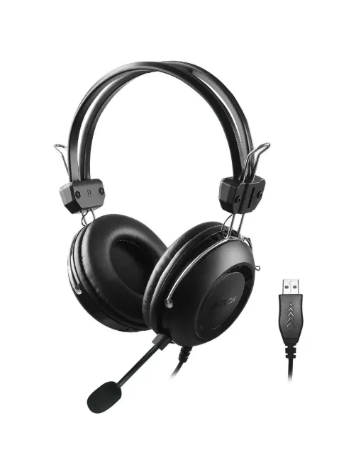 Гарнитура A4Tech черный 2м накладные USB оголовье (HU-35)