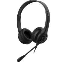 Гарнитура A4Tech HU-8 черный 2м накладные USB