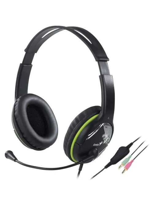 Гарнитура проводная Genius HS-400A черный/зелёный 31710031400