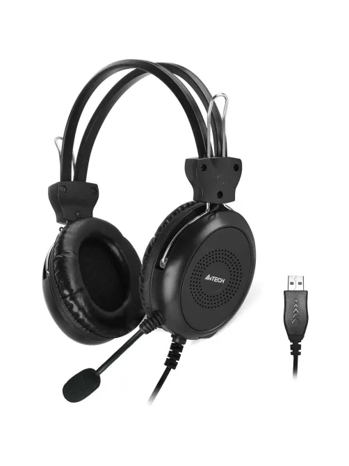 Гарнитура A4Tech HU-30 черный 2м накладные USB
