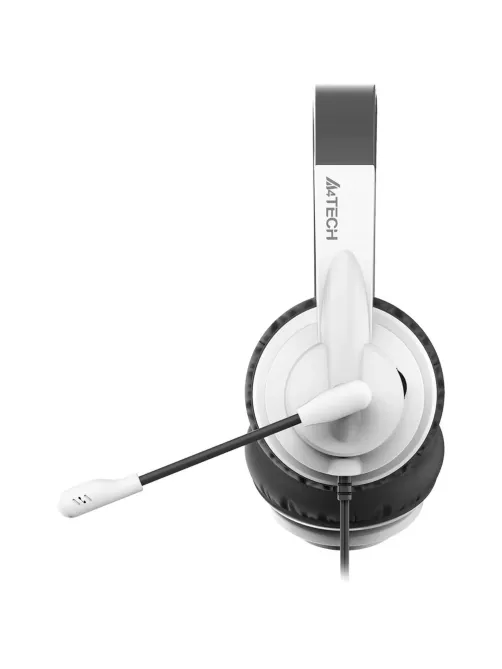 Гарнитура A4Tech HU-10 черный/белый 2м накладные USB(HU-10/USB/BLACK+WHITE)