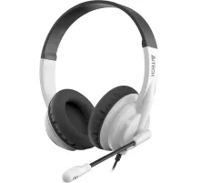 Гарнитура A4Tech HU-10 черный/белый 2м накладные USB(HU-10/USB/BLACK+WHITE)
