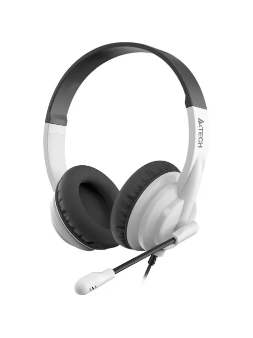 Гарнитура A4Tech HU-10 черный/белый 2м накладные USB(HU-10/USB/BLACK+WHITE)