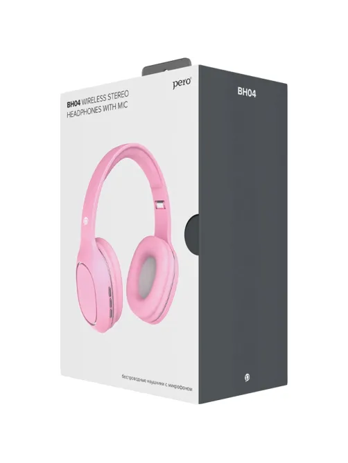 Наушники Pero BH04 Pink, bluetooth, полноразмерные